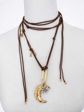 Boho Celestial Wrap Necklace Belt Convertible | Anthropologie Moon Star Style